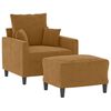 vidaXL Sofa Chair with Footstool Brown 23.6" Velvet