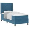 vidaXL Box Spring Bed with Headboard Blue 35.4" x 78.7" Velvet