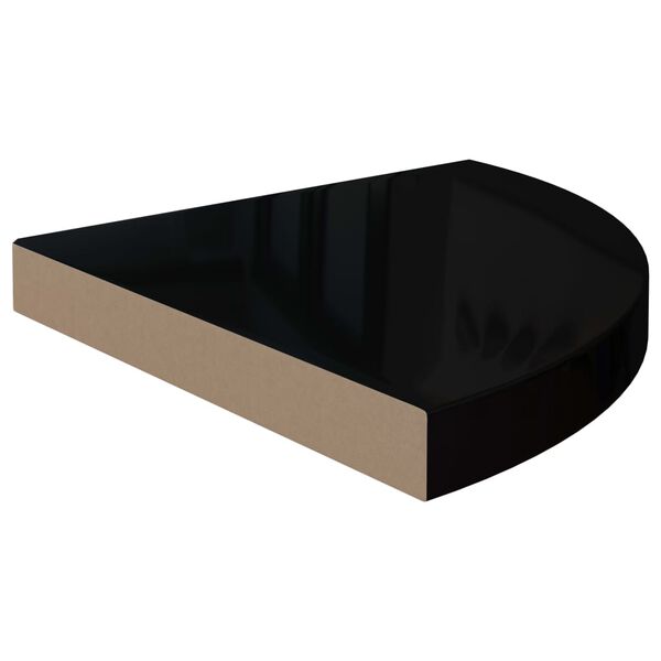 vidaXL Corner Shelf High gloss black MDF 13.8x13.8x1.5 in Corner Shelf