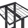 vidaXL Flower Stand Black Powder-coated iron Tall Rollable