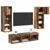 vidaXL TV Wall Units 5 pcs Black Oak 23.62 x 11.81 x 11.81 in