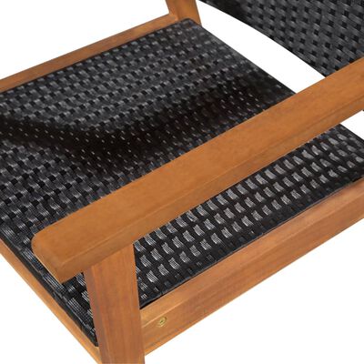 vidaXL 5 Piece Patio Dining Set Poly Rattan Black and Brown