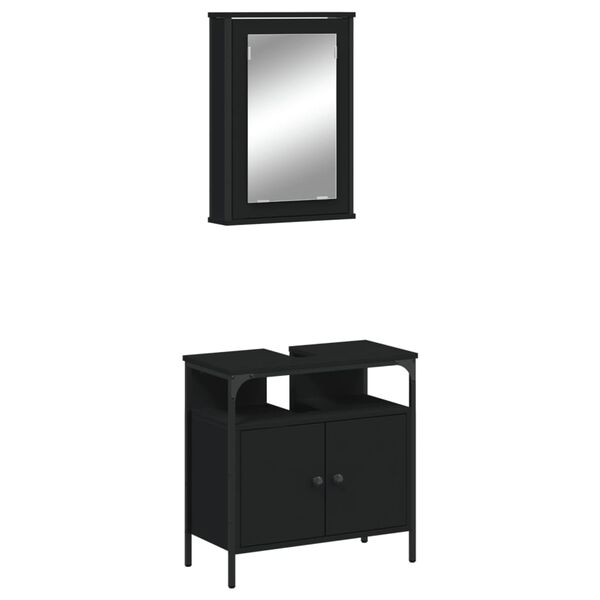 vidaXL Bathroom Furniture Set Black