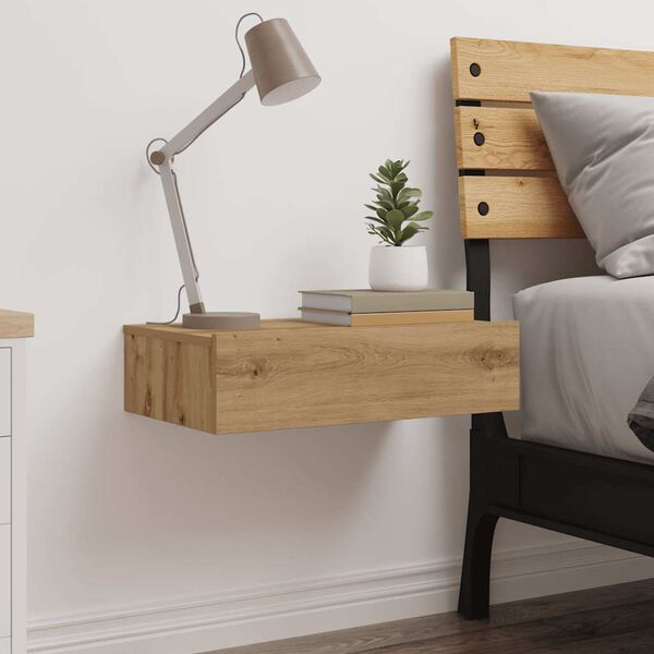 vidaXL Bedside Cabinet Artisan Oak Engineered Wood Medium