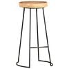 vidaXL Bar Stool Set of 2 Natural, Black