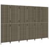 vidaXL Room Divider 6 Panels Gray Poly Rattan