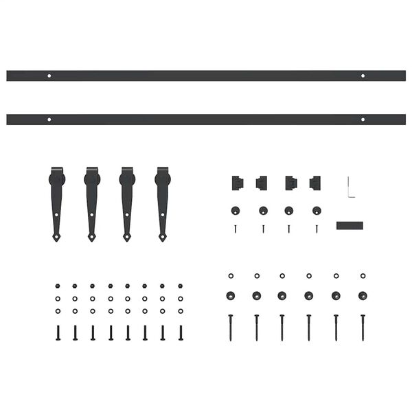 vidaXL Sliding Cabinet Door Kit 72.0 " Carbon Steel