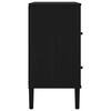 vidaXL Sideboard Black Solid pine wood, poly rattan Medium Sideboard