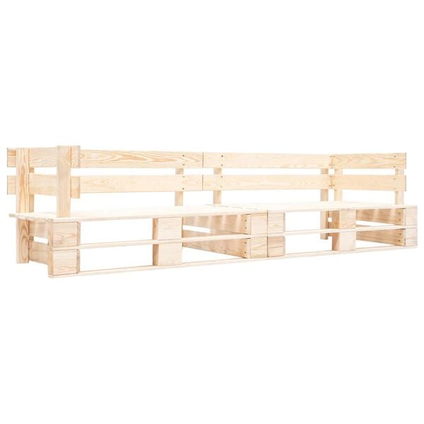 vidaXL Pallet Bench Natural Wood Impregnated pine wood 86.6 in Durable