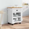 vidaXL Kitchen Trolley "BODO" White and Brown 26.6x17.7x31.5"