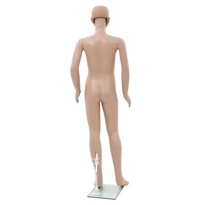 vidaXL Full Body Child Mannequin with Glass Base Beige 55.1"