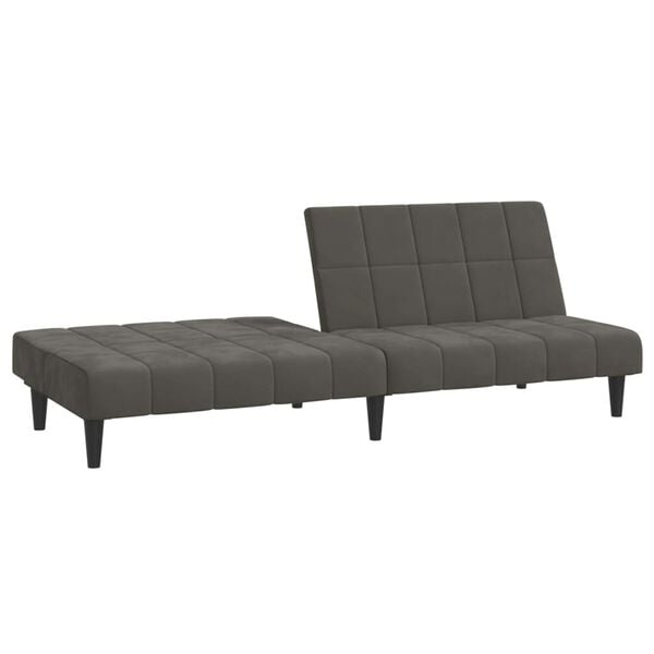 vidaXL Sofa Bed Dark Grey Velvet (100% polyester), wood, foam Medium