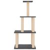 vidaXL Cat Tree Dark Grey Engineered Wood, Plush, Sisal 43.7 in Durable