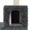 vidaXL Cat Tree Dark grey Engineered wood, plush, sisal Large