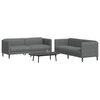 vidaXL Sofa Set Dark Grey 100% Polyester, Plywood, Solid Wood Medium