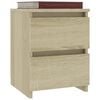vidaXL Bedside Cabinet Set of 2 Sonoma Oak Engineered Wood