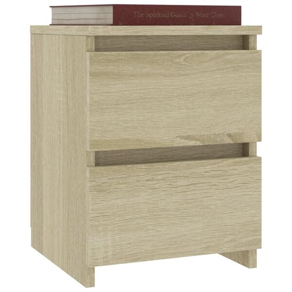 vidaXL Bedside Cabinet Set of 2 Sonoma Oak Engineered Wood