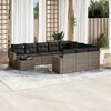 vidaXL Garden Sofa Set Grey Poly Rattan Large Modular Garden Sofa Set