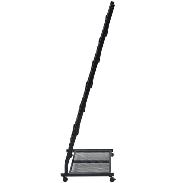 vidaXL Magazine Rack Black Steel, MDF Medium Portable Magazine Rack