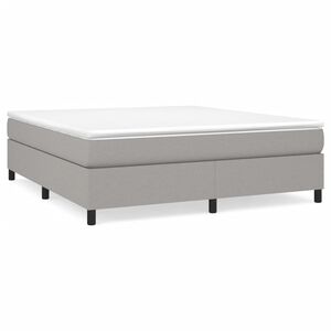 vidaXL Bed Frame Light grey 100% polyester, plywood, engineered wood