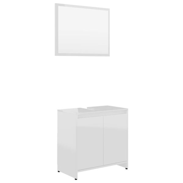 vidaXL Bathroom Furniture Set High gloss white Engineered wood Medium