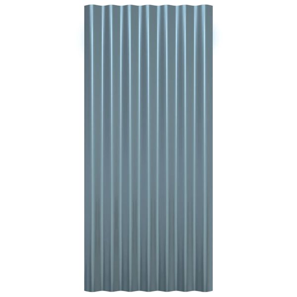vidaXL Roof Panels 12 pcs Galvanized Steel Gray 31.5"x14.2"
