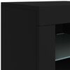 vidaXL Sideboard Black Engineered wood, Glass Medium Sideboard