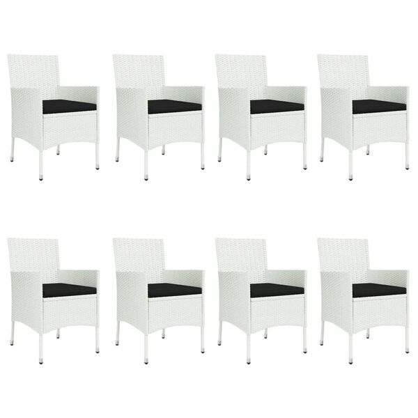 vidaXL Garden Dining Set White, Black
