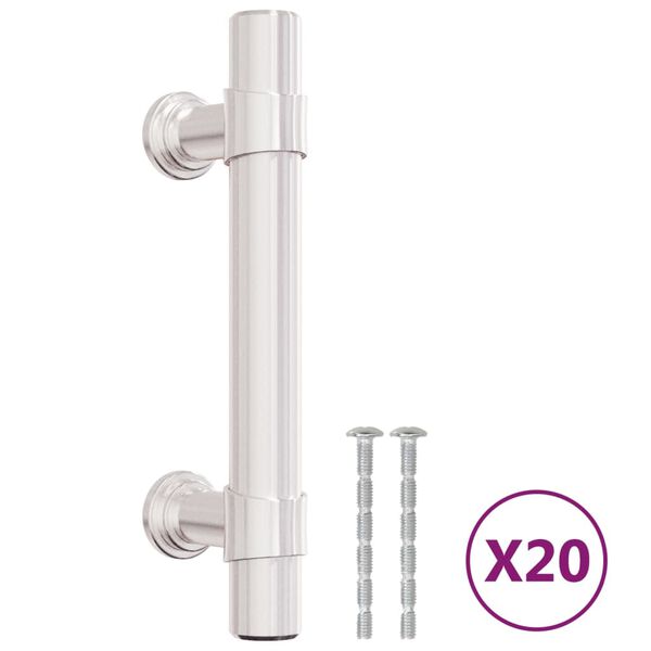 vidaXL Cabinet Handle Set of 20 Silver Stainless steel 3.9 x 1.3 in