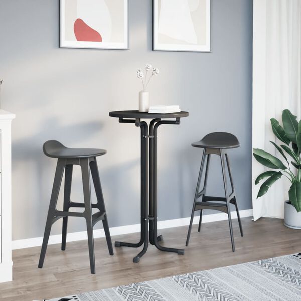 vidaXL Dining Table Black Engineered wood, powder-coated steel Medium
