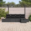 vidaXL Garden Sofa Set with Pillow 5 pcs Black Poly rattan