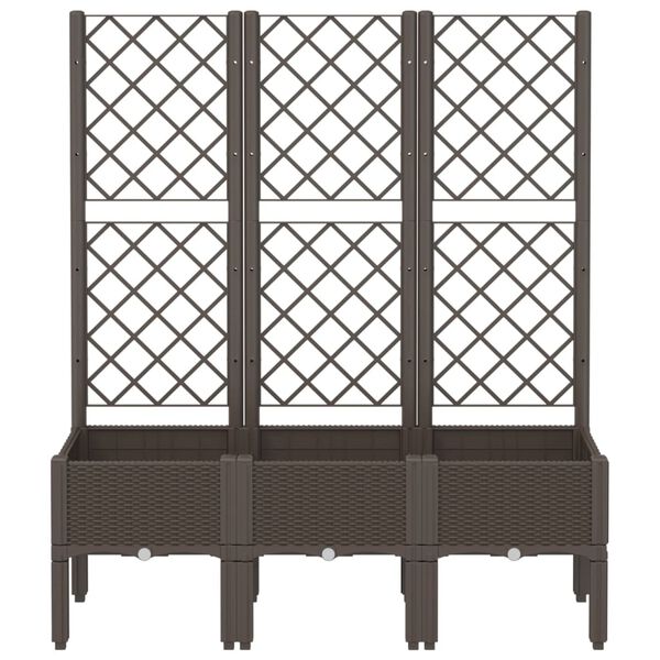 vidaXL Garden Planter Brown Polypropylene 47.2 x 15.7 x 55.9 in Planters