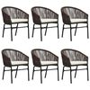 vidaXL 7 Piece Patio Dining Set Brown