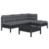 vidaXL Garden Lounge Set Black, Anthracite