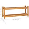vidaXL Bench Natural Solid teak wood 47.2 in Bench Rectangular