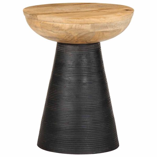 vidaXL Side Table Black Solid mango wood Small Decorative Inlays