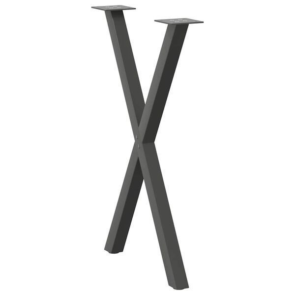vidaXL Dining Table Leg Set of 2 Anthracite Powder-coated Steel Small