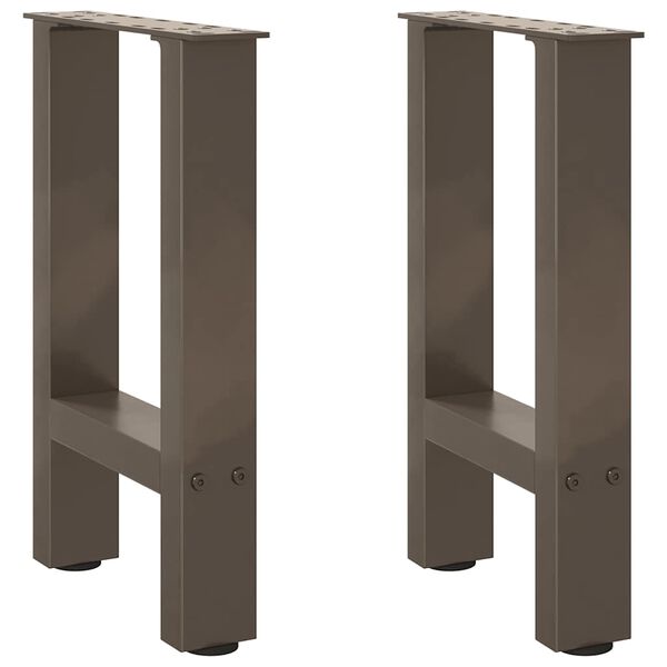 vidaXL Coffee Table Legs Set of 2 Natural Steel Steel Medium