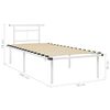 vidaXL Bed Frame White Powder-coated metal, Plywood Twin Durable