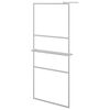 vidaXL Walk-in Shower Wall with Shelf Chrome 39.4x76.8" ESG Glass&Aluminium