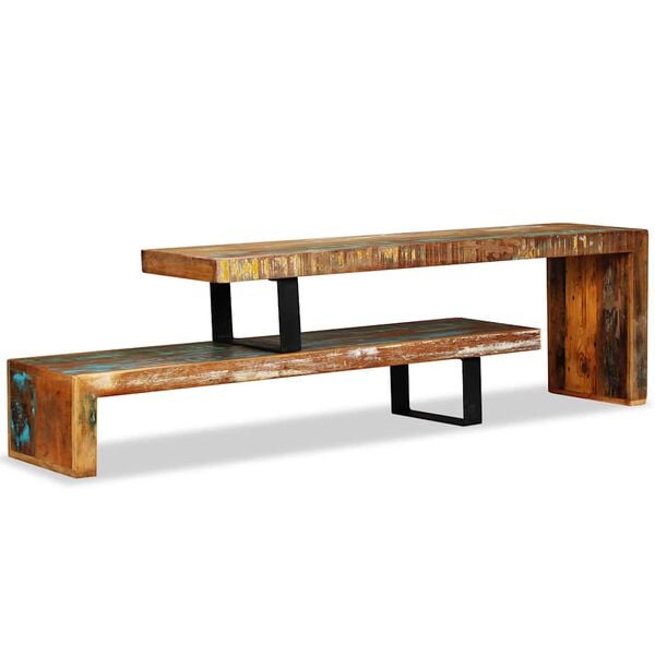 vidaXL TV Stand Multicolour Solid Reclaimed Wood Medium