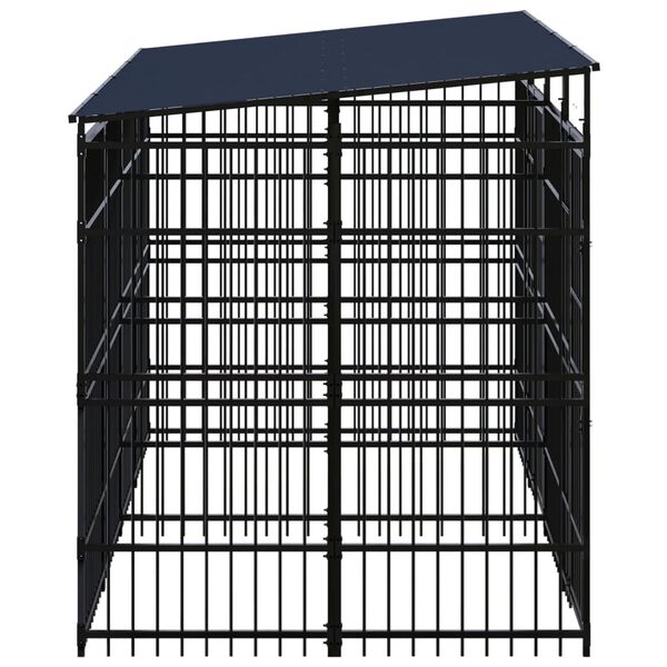 vidaXL Dog Kennel Black Powder-coated steel 79.3 sq ft Durable