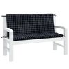 vidaXL Garden Bench Cushion Set of 2 Black and white check Oxford fabric
