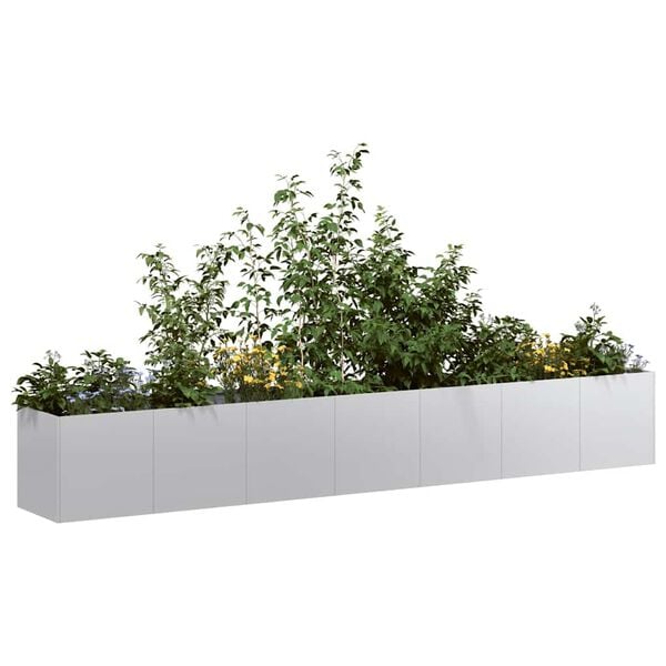 vidaXL Planter Galvanized Steel Large Durable Planter Rectangular