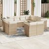 vidaXL Garden Sofa Set Beige Poly Rattan Large Modular Garden Sofa Set