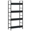 vidaXL Shelf Cabinet Black Engineered Wood, Steel Medium Shelf Cabinet