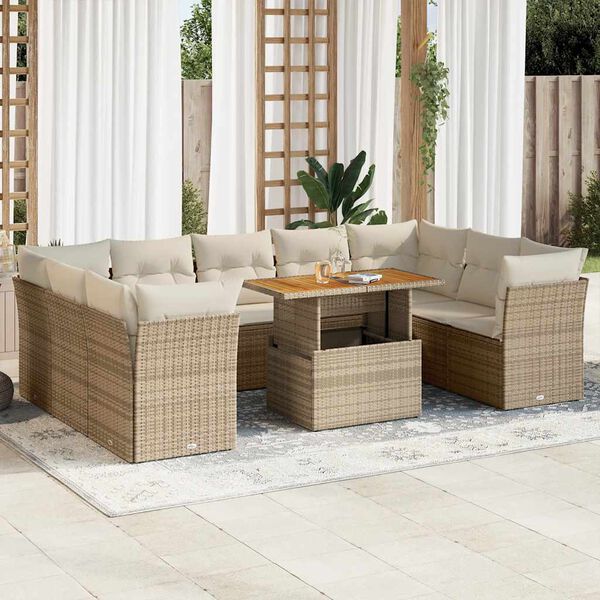 vidaXL Garden Sofa Set Beige