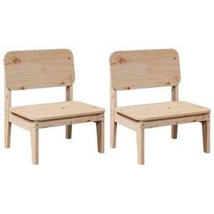 vidaXL Garden Chair Set of 2 Natural Wood Solid Pine Wood Standard