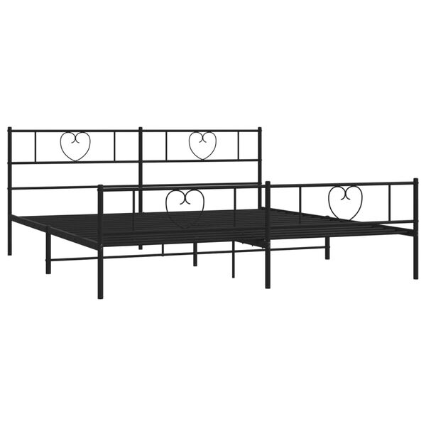vidaXL Bed Frame Black Powder-coated steel 78.7x78.7 in Bed Frame