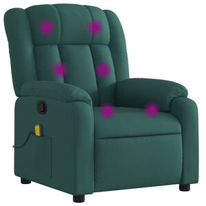 vidaXL Massage Recliner Chair Dark Green